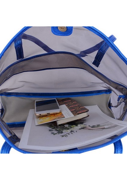 Moda Şeffaf Çanta Pvc Su Geçirmez Çanta Omuz Messenger Pu Çocuk Paketi (Altın) (Yurt Dışından) fırsatları