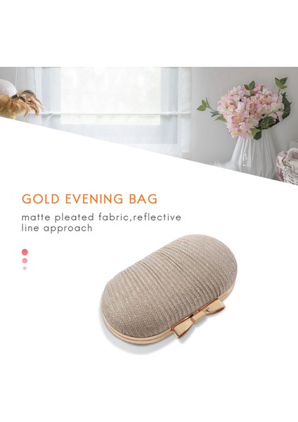 Altın Akşam Debriyaj Çanta Kadın Çanta Düğün Parlak Çanta Gelin Metal Yay Manşonlar Zincir Omuz (Yurt Dışından) modelleri