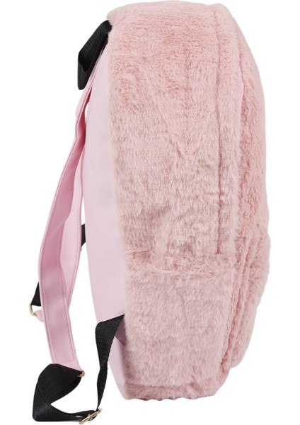 Kadın Yumuşak Suni Kürk Peluş Sırt Çantası Omuz Çantası Kalp Kolye ile Okul (Pembe) (Yurt Dışından) fiyatları