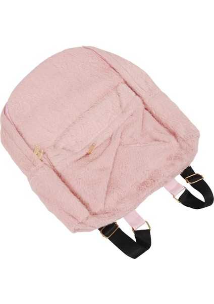 Kadın Yumuşak Suni Kürk Peluş Sırt Çantası Omuz Çantası Kalp Kolye ile Okul (Pembe) (Yurt Dışından) fırsatları