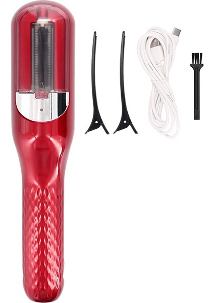 Gui Xulian Saç Kesme Makinesi Akülü Açık Uçlu Saç Kesici Split Uçlu Saç Düzeltici Şarj Otomatik Hasarlı Saç Bakımı, Kırmızı (Yurt Dışından)