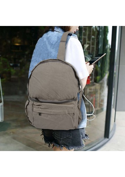 Edebi Fan Kanvas Çanta Erkekler ve Kadınlar Basit Rahat Sırt Çantası Lise Üniversite Öğrencisi Gri (Yurt Dışından) modelleri