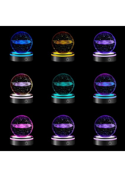 [gui Xulian] 3D Kristal Cam Sanatı Gümüş Içbükey Için Hassas Dokunmatik Yuvarlak Renkli Stand Ekranına Sahip 2x LED Işık Tabanı (Yurt Dışından) fırsatları