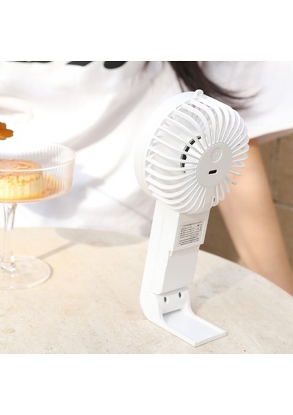 USB Mini Fan Şarj Edilebilir 1200 Mah Taşınabilir El Fan Tembel Seyahat Alışveriş Soğutma Dilsiz Fan Hava Soğutucu Fan-Beyaz (Yurt Dışından)