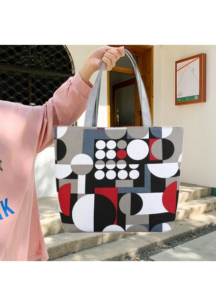 Kadın Etnik Tarzı Kanvas Çanta Kadın Tote Bayanlar Büyük Kapasiteli Alışveriş Çantası Yeniden Kullanılabilir Omuz Çantaları-A (Yurt Dışından) modelleri