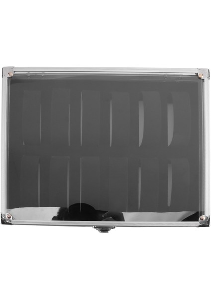 Kullanışlı Alüminyum Saatler Kutusu 12 Izgara Yuvaları Takı Ekran Depolama Kare Kasa Süet Iç Dikdörtgen Saat Tutucu (Yurt Dışından) fırsatları