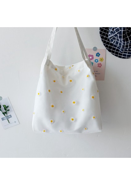 Kadın Çantası Kanvas Omuz Çantası Çanta Alışveriş Çantaları Kadın Alışverişçi Papatya Depolama Yeniden Kullanılabilir Katlanabilir (Pembe) (Yurt Dışından) fırsatları