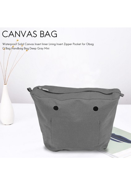 Su Geçirmez Katı Kanvas Ekleme Iç Astar Fermuarlı Cebi Obag O Çanta Çanta Derin Gri Mini (Yurt Dışından) fiyatları