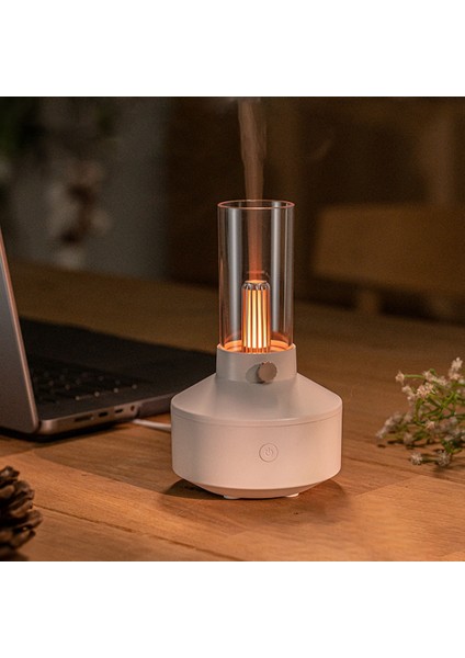 Gui Xulian Retro Işık Difüzör Esansiyel Yağı LED Işık Filament Gece Lambası 150 ml Hava Nemlendirici Çalışma Ev Için 5-8 Saat Beyaz (Yurt Dışından)