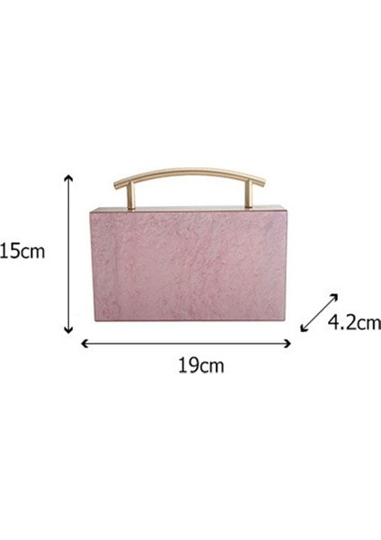 Lüks Akrilik Dekorasyon Manşonlar Kadın Akşam Çanta Parti Düğün El Çantası Zinciri Crossbody Çantalar Cüzdan Debriyaj Pembe (Yurt Dışından) fırsatları