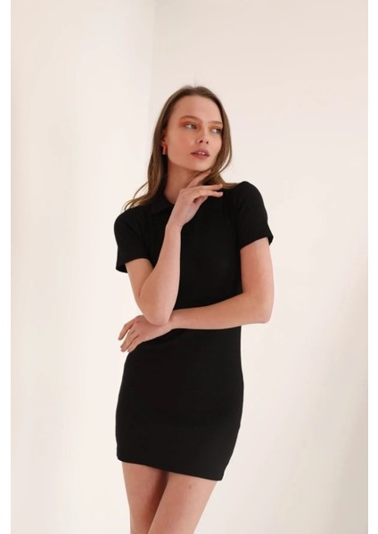 Kaşkorse Polo Yaka Kadın Elbise 23TP022-01