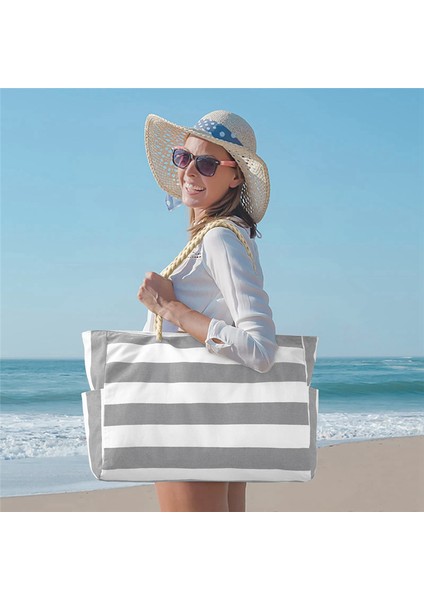 Plaj Çantası, Yüzme Su Geçirmez Havuz Alışverişi Katlanabilir Omuz Çantası Gri (Yurt Dışından) modelleri