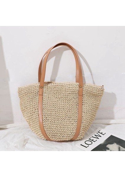 Rahat Saman Dokuma Kadın Omuz Çantası Hasır Çanta Kadın Bohemian Plaj Bez Çantalar Shopper-A Için (Yurt Dışından) fırsatları