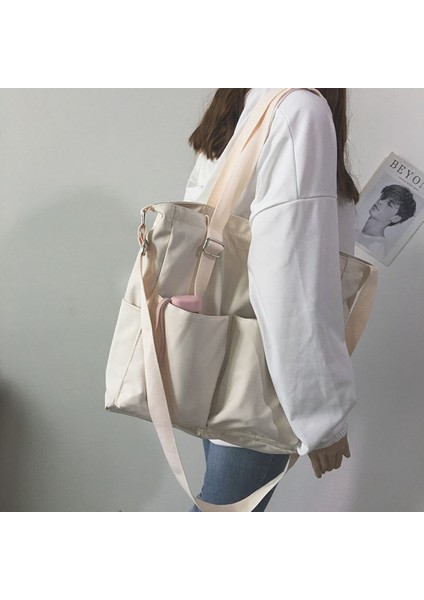 Su Geçirmez Büyük Kapasiteli Kanvas Tek Omuz Taşınabilir Kova Çanta Kadın Messenger Günlük Çanta (Yeşil) (Yurt Dışından) fiyatları