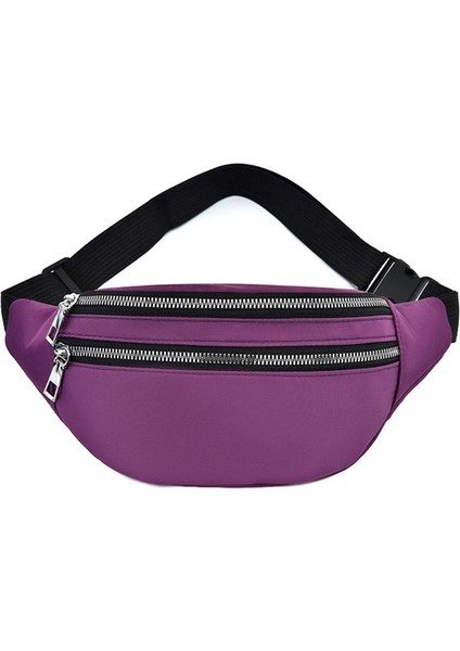 Kadınlar Için Fanny Paketi Su Geçirmez Bel Çantaları Bayanlar Moda Bel Çantası Seyahat Crossbody Göğüs Unisex Kalça Mor (Yurt Dışından)