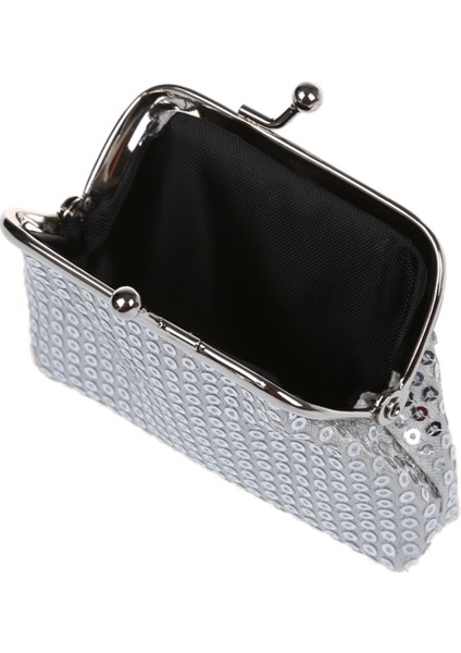 Kadın Payetler Madeni Para Çanta Toka Mini Cüzdan(Gümüş) (Yurt Dışından) modelleri