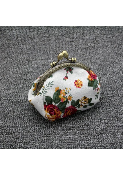 Cüzdan, Bayan Vintage Çiçek Mini Para Cüzdanı Cüzdan El Çantası (Beyaz) (Yurt Dışından) modelleri