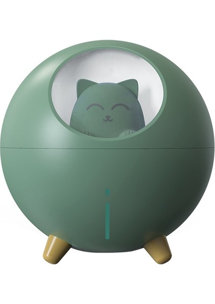 Gui Xulian Güzel Pet Hava Nemlendirici 220 ml Gezegen Ultrasonik Serin Mist Hava Yağ Difüzörü Romantik Renkli LED Lamba, Yeşil (Yurt Dışından)