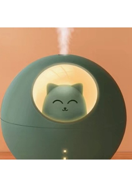 Gui Xulian Güzel Pet Hava Nemlendirici 220 ml Gezegen Ultrasonik Serin Mist Hava Yağ Difüzörü Romantik Renkli LED Lamba, Yeşil (Yurt Dışından) fiyatları