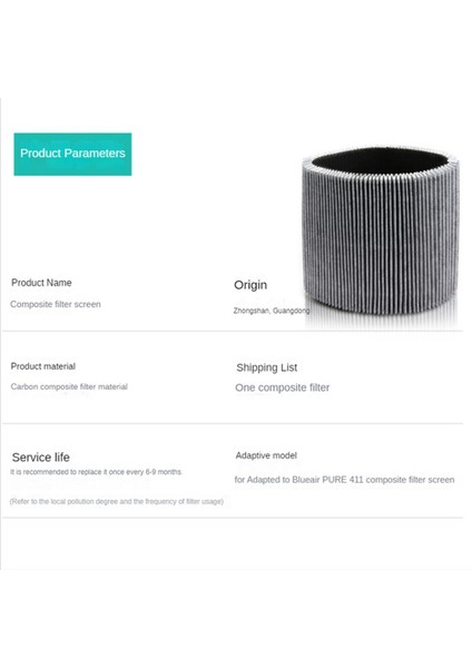 Gui Xulian Blue Pure 411/411+ ve 3210 Hava Temizleme Filtresi Için Kompozit Filtre Yedek Filtre (Yurt Dışından) fırsatları