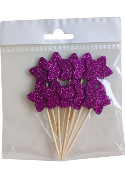 Yıldız Mor Simli Parti Kürdan 20'li