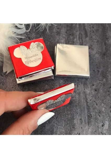 Aynalı Madlen - 30 Adet lik Çikolata Hoşgeldin Bebeğim - Mickey Mouse Gümüş fiyatları