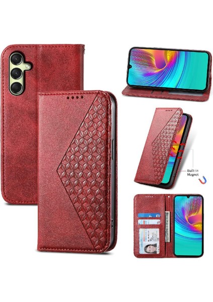 Samsung Galaxy A16 Günlük Kullanım Için Flip Case Eşkenar Dörtgen Şekli El Kayışı Standı (Yurt Dışından)