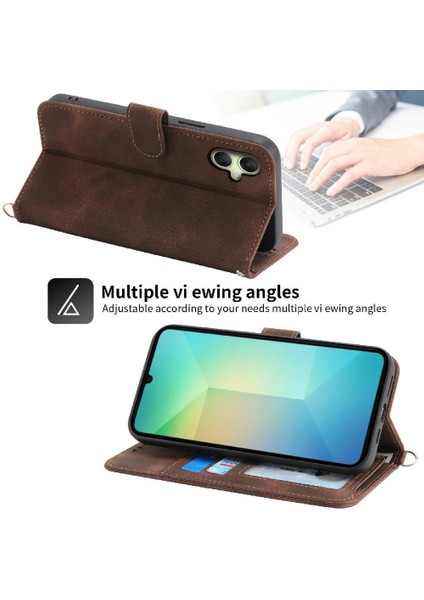 Samsung Galaxy A06 Kabartmalı Bileklik Çoklu Kredi Kartı Için Flip Case (Yurt Dışından) fırsatları