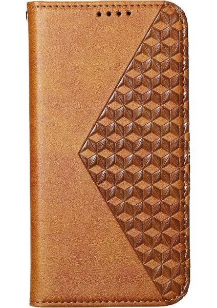 Realme Gt 6 Günlük Kullanım Için Flip Case Cüzdan Standı El Kayışı Eşkenar Dörtgen Şekli (Yurt Dışından)