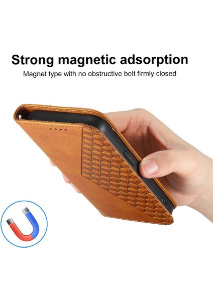 Realme Gt 6 Günlük Kullanım Için Flip Case Cüzdan Standı El Kayışı Eşkenar Dörtgen Şekli (Yurt Dışından)