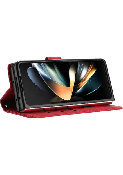 Samsung Galaxy Z Için Flip Case Fold 6 5g Kart Ekleme Pu Deri Cüzdan (Yurt Dışından)