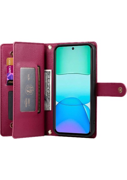 Xiaomi Redmi 13 Için Flip Case Standı Cüzdan Çok Fonksiyonlu Iş (Yurt Dışından)