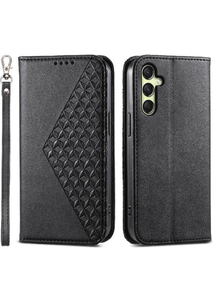 Samsung Galaxy A16 Günlük Kullanım Için Flip Case Eşkenar Dörtgen Şekli El Kayışı Standı (Yurt Dışından)