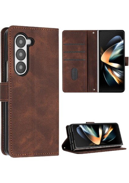 Manyi Mall Samsung Galaxy Z Için Flip Case Fold 5 5g Kart Ekleme Cüzdan Kickstand (Yurt Dışından)