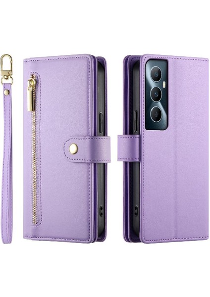 Realme C65 4g Standı Iş Çok Fonksiyonlu Cüzdan Kayış Için Flip Case (Yurt Dışından)