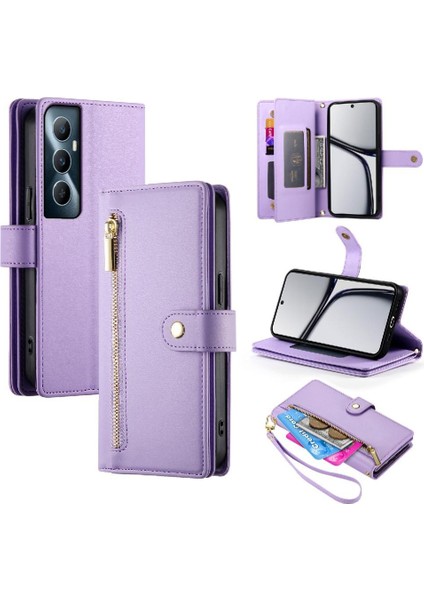 Realme C65 4g Standı Iş Çok Fonksiyonlu Cüzdan Kayış Için Flip Case (Yurt Dışından)