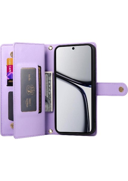 Realme C65 4g Standı Iş Çok Fonksiyonlu Cüzdan Kayış Için Flip Case (Yurt Dışından)