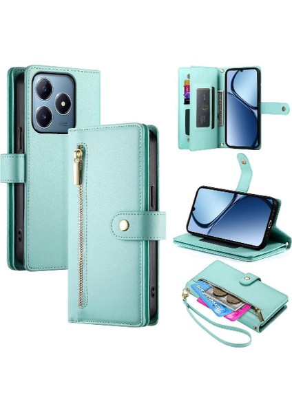 Realme C61 Bilek Kayışı Kickstand Çok Fonksiyonlu Kart Yuvaları Için Flip Case (Yurt Dışından) modelleri