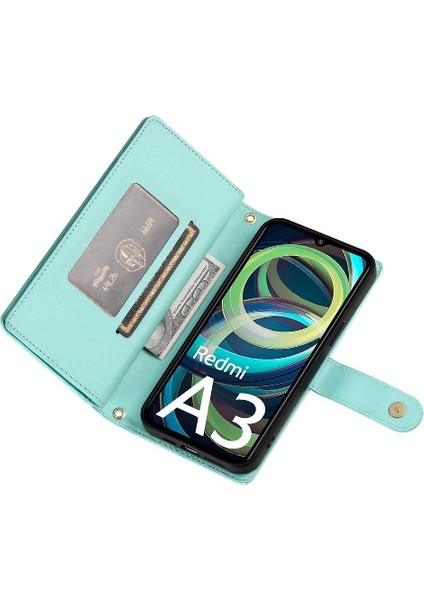 Xiaomi Redmi A3 Için Flip Case Çok Fonksiyonlu Kart Yuvaları Cüzdan Kickstand (Yurt Dışından) modelleri