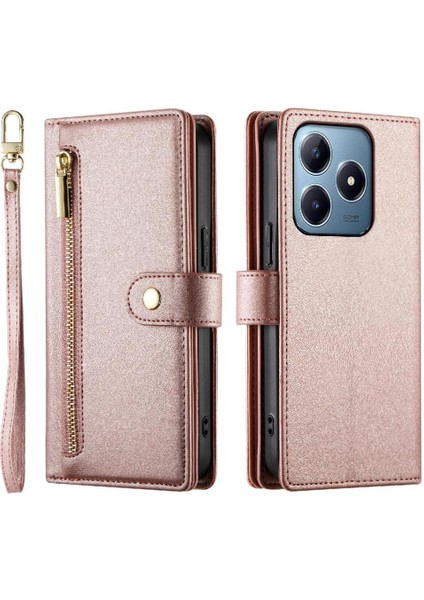 Realme C61 Standı Çok Fonksiyonlu Cüzdan Crossbody Kayışı Için Flip Case (Yurt Dışından)