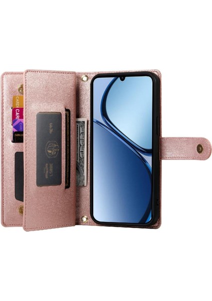 Realme C61 Standı Çok Fonksiyonlu Cüzdan Crossbody Kayışı Için Flip Case (Yurt Dışından)