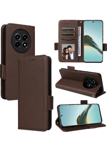Realme 13 Pro Artı Manyetik Kart Yuvaları Için Flip Case Tutucu Yan Toka Pu (Yurt Dışından)