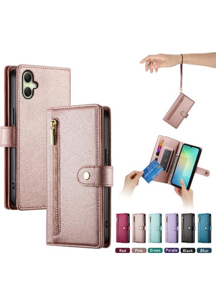 Samsung Galaxy A06 Cüzdan Bölmesi Bilek Kayışı Kart Yuvaları Için Flip Case (Yurt Dışından)