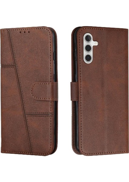 Samsung Galaxy M35 Yan Toka Kart Ekleme Kickstand Pu Için Flip Case (Yurt Dışından)