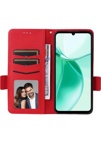 Zte Blade A35 Cüzdan Manyetik Kart Yuvaları Için Flip Case Tutucu Yan Toka (Yurt Dışından)