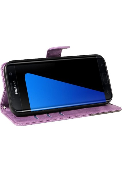 Elmas Dikiş Deri Telefon ile Samsung Galaxy S7 Kenar Için Flip Case (Yurt Dışından)