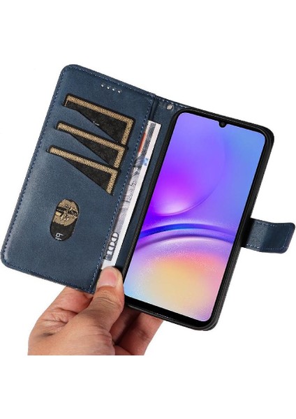 Elmas Dikiş Deri Telefon Kılıfı ile Samsung Galaxy A05 Için Flip Case (Yurt Dışından)