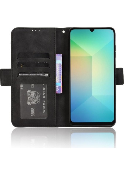 Samsung Galaxy A06 Manyetik Kapatma Deri Cüzdan Kapak Kartı Için Kılıf (Yurt Dışından)