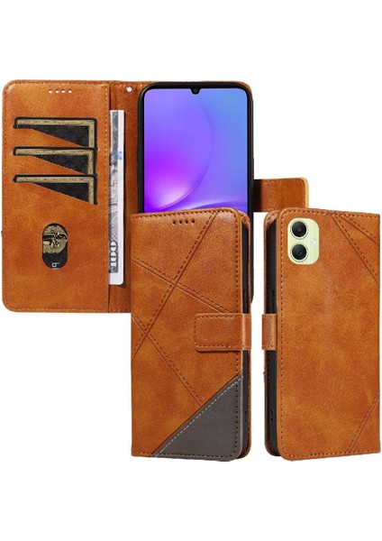 Elmas Dikiş Deri Telefon Kılıfı ile Samsung Galaxy A05 Için Flip Case (Yurt Dışından)