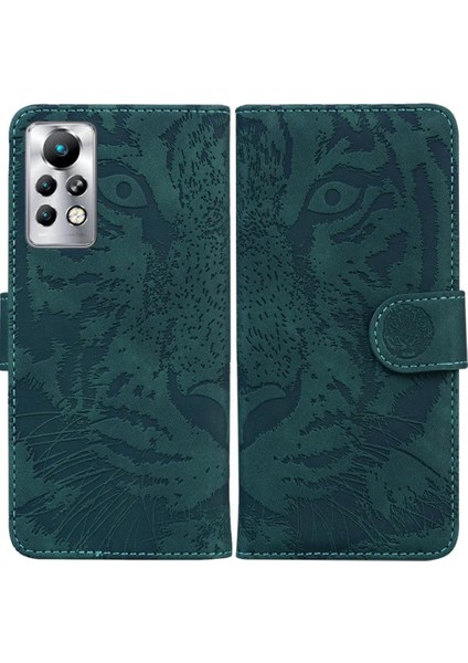Infinix Not 11 Pro Kickstand Koruyucu Kabartmalı Sevimli Kaplan Için Flip Case (Yurt Dışından)